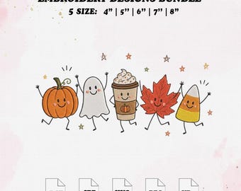 Patriotic Ghost Embroidery File, Autumn Embroidery Design, 5 Size.
