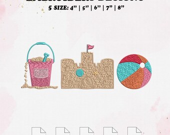 Summer Embroidery Design, Ocean Embroidery File, 5 Size, Instant Download.