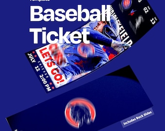 Chicago Baseball Game Ticket Template 2026 | Editable Template + Canva Baseball Souvenir Keepsake + Editable Teams Logo feat. Alex Bregman