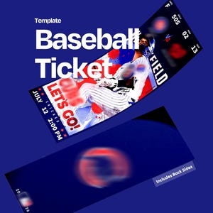 Chicago Baseball Game Ticket Template 2026 | Editable Template + Canva Baseball Souvenir Keepsake + Editable Teams Logo feat. Seiya Suzuki