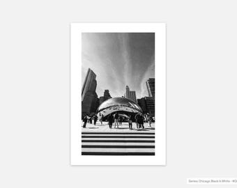 Cloud Gate "The Bean" Chicago Black & White Poster #02 of 03 (Series) – Modern Architecture Print – Urban Photography Wall Art