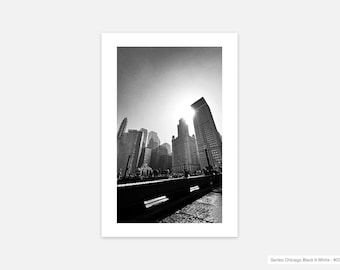 The Jewellers Building #03– Chicago zwart-wit architectuurposter (Serie 03 van 03) – Modern stadsgezicht print – Stedelijke fotografie kunst aan de muur