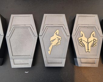 Star Wars Sabacc deck and dice case, Silver and gold Painted