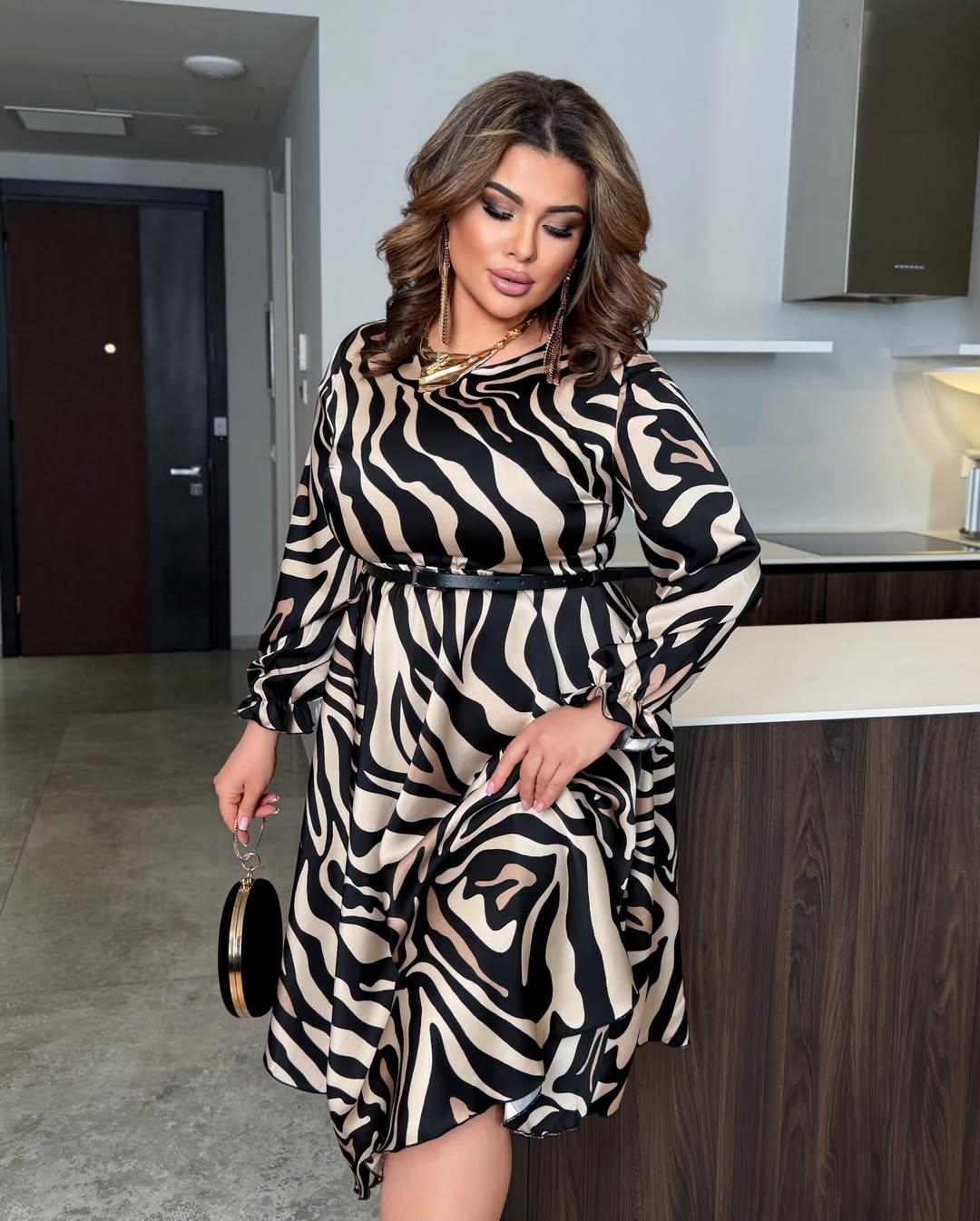 cute zebra print dresses Animal Plus Size Midi Dress, Elegant Long Sleeve Party Dress, Pattern Wedding Guest Dress for Curvy Women Maxi dress Size:M 7.5 / W 9.5 Summer Travel Essentials Pink & Blue Pastel Perfect for a vacation