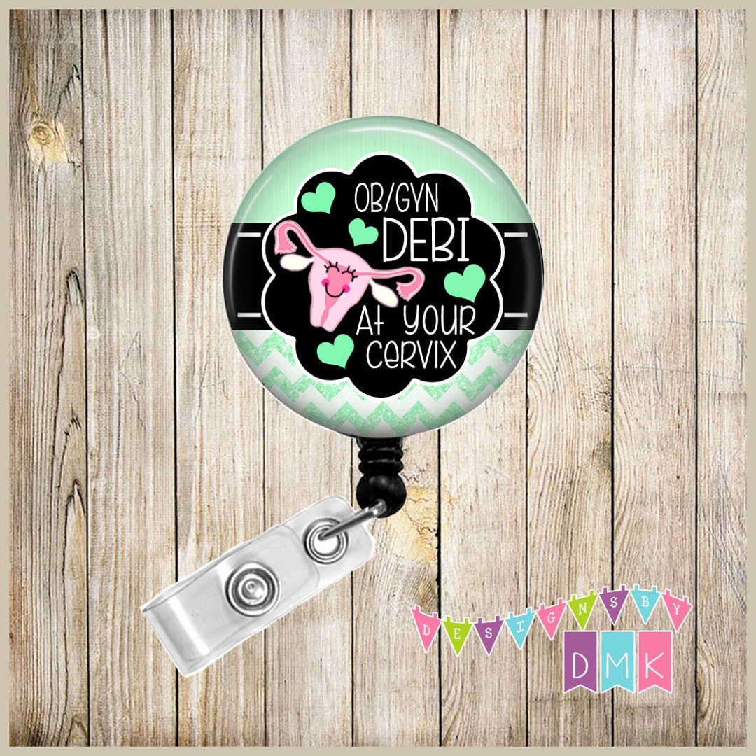 OB/GYN - Personalized - at Your Cervix - Mint Stripes & Mint Glitter ...