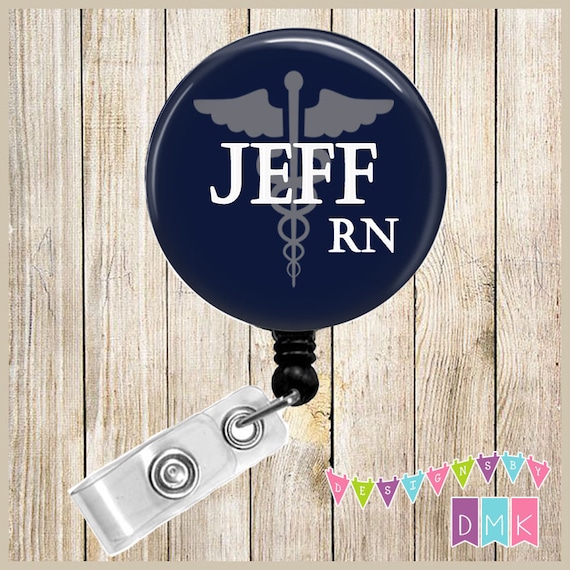 Personalized Dark Blue Medical Symbol Button Badge Reel Retractable ID  Holder Alligator or Slide Clip Male Nurse Gift -  UK