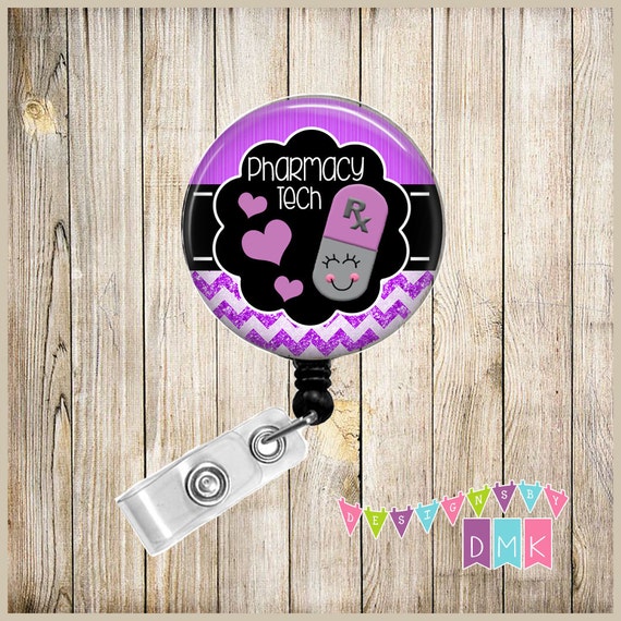 Happy Pill Purple and Grey Pharmacy Tech Glitter Chevron Button Badge Reel  Retractable ID Holder Alligator or Slide Clip BR0251 -  Canada