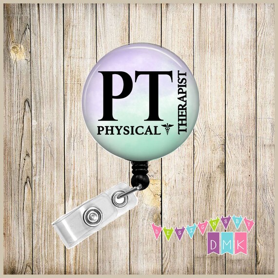 PT Watercolor Purple & Teal Physical Therapist Button Badge Reel  Retractable ID Holder Alligator or Slide Clip BR0606 -  Canada