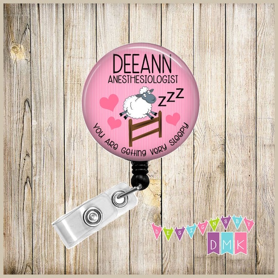 Anesthesiologist Pink With Sheep Personalized Button Badge Reel Retractable ID  Holder Alligator or Slide Clip Name Tag Holder -  Canada