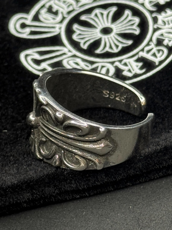 Statement Ring Gothic Style Silver Vintage Stainl… - image 2