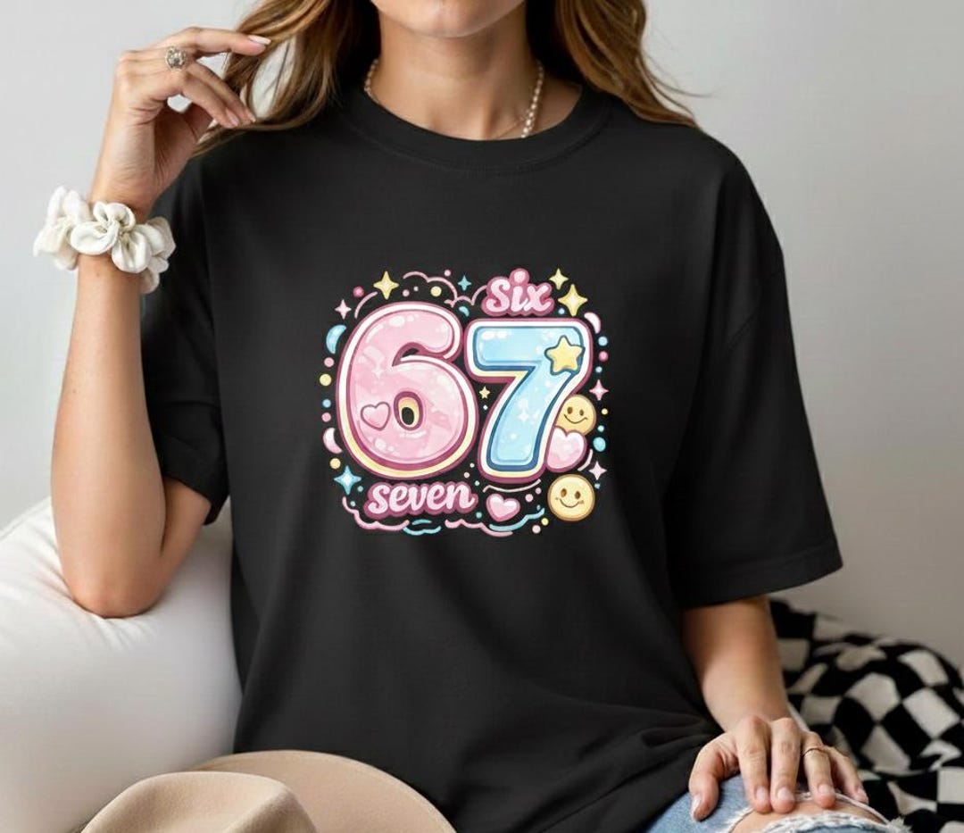Funny 67 Meme PNG Six Seven Birthday Shirt Design 67th Birthday Graphic ...
