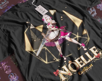 Camiseta unisex de manga corta con gráficos de Genshin Impact de Noelle