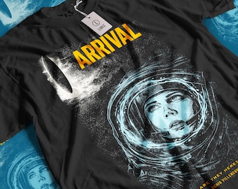 Camiseta unisex de la película Arrival: Camiseta gráfica vintage de ciencia ficción y terror