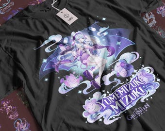 Camiseta unisex de manga corta con gráficos de Yumemizuki Mizuki de Genshin Impact