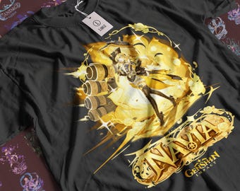 Camiseta unisex de manga corta con gráficos de Genshin Impact de Navia
