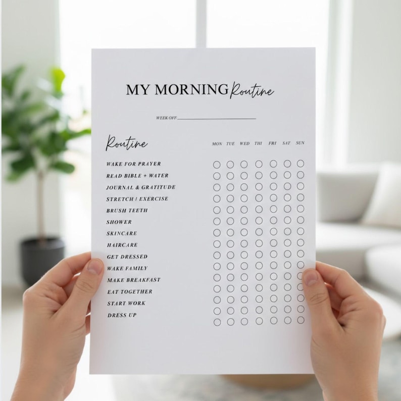 Daily Routine Checklist Printable | Editable Schedule Template ...