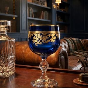 Roccare Cordial Goblet | Handcrafted Gold-Overlay Colored Glass | Luxury Liqueur Glass | 6 Color Options + Full 6-Color Set image 12