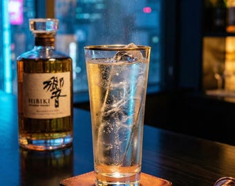 Altair Highball Glass, Lead-Free Crystal with 24K Gold Rim, Luxury Gold Rimmed Cocktail Glass, Gin & Tonic Glass, Host Gift