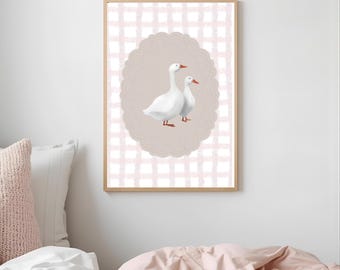 Cottage Core Gallery Wall White Geese PDF Digital Files Art