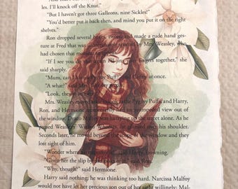 Impresión de la página del libro de Harry Potter: Decoración de pared de Hermione