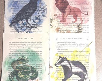 Página del libro de Harry Potter Art House Pride, paquete de cuatro impresiones para decoración de pared