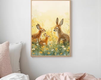 Cottage Core Gallery Wall Bunnies PDF Digital File Art
