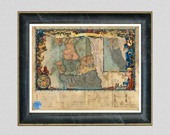 The World of The Witcher Map, The Northern Kingdoms, Witcher 3 Wild Hunt Art Print, The Witcher Wall Art, Fantasy Décor, Geek Gamer Gift