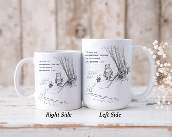 Someone believes in you Winnie The Pooh Ceramic Coffee Mug, Pooh & Piglet Walking Quote: It makes such a difference... Pooh Quote Mug