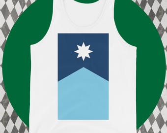 Minnesota State Flag Vertical / Tank Top / Blue and White / North Star