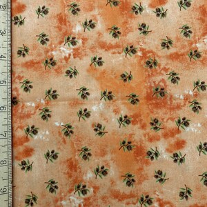 Vintage Olive Branch Cotton Fabric: Peach Print, Sewing Quilting