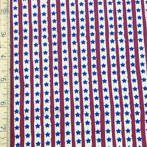 Blue Stars Red and White Stripes / JoAnn Fabrics Exclusive print / Cotton fabric by the yard / patriotic / July 4th / Independence Day