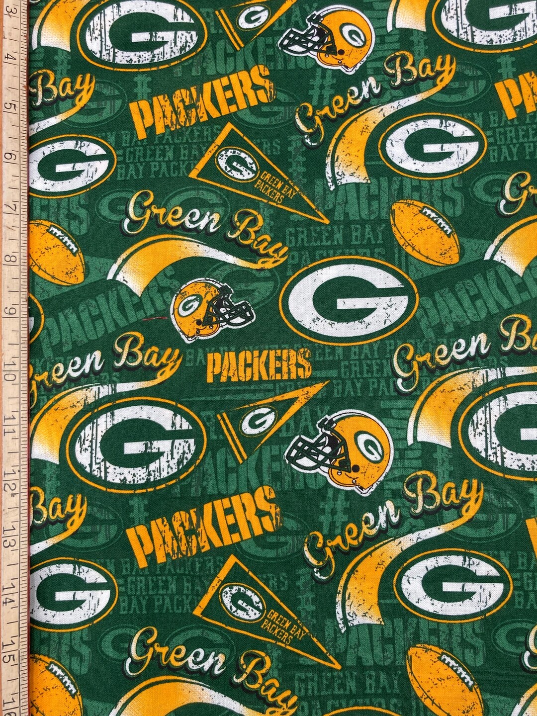 Packer Material Green Bay Packers Cotton Fabric: NFL Football Print, Quilting Material ...