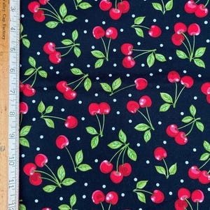 Cherry Polka Dot Cotton Fabric: Retro Sewing Quilting Supplies