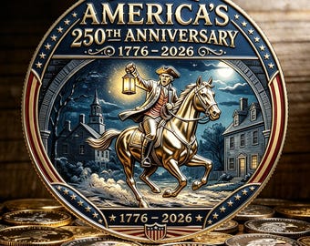 1 adicional gratis/ID | Moneda conmemorativa del 250 aniversario de la cabalgata de Paul Revere - Guerra de Independencia de Estados Unidos, artículo de colección de la historia estadounidense