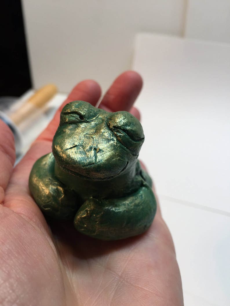 Buddha Frog Sculpture Zen Frog Toad Meditating Spirit Animal Etsy