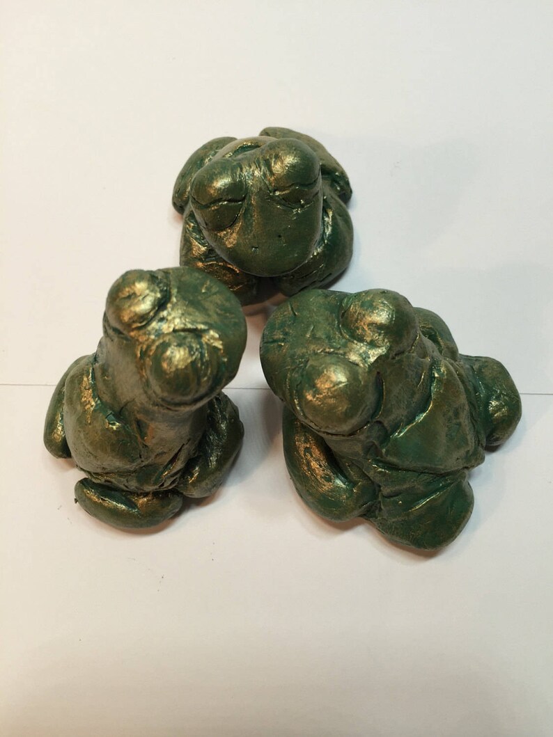 Buddha Frog Sculpture Zen Frog Toad Meditating Spirit Animal Totem