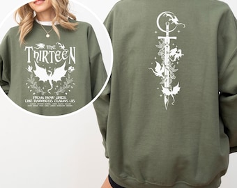 Throne of Glass The Thirteen Fantasy Sweatshirt, Witchy Dark Aesthetic Oversized, Unisex Bookish, 484358