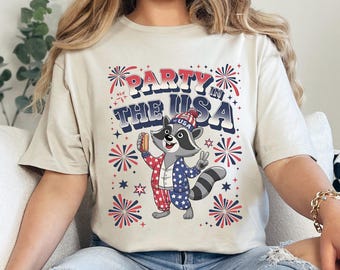 Raccoon Party In The USA Shirt, Party in The USA Shirt, Fourth of July Shirt, Funny Raccoon 4th Of July 484888