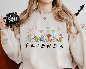 Disney Zootopia Characters Sweatshirt, Nick Wilde Judy Hopps, Disney Friends Hoodie, Zootopia Mickey Balloons Crewneck, 484660