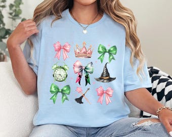 Wicked the Movie Shirt, Wicked Coquette Bow, Pink Goes Good With Gree, Elphaba Glinda Coquette, 484464