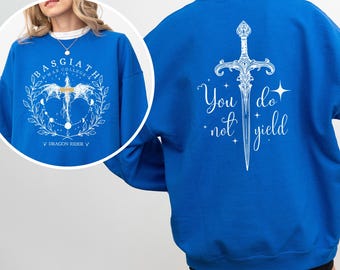 You Do Not Yield Sword Sweatshirt, Fourth Wing Book Lover, Basgiath War Collage Hoodie, Dragon Rider Crewneck, 484654