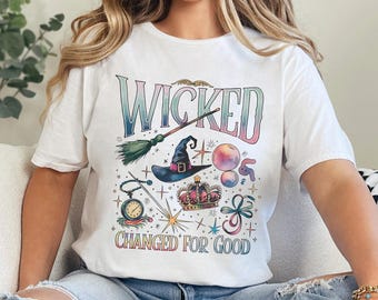 Wicked Change For Good Sweatshirt, Defy Gravity Broomstick Magic Wand Hoodie, Wicked Watercolor, Wicked Musical, 484450