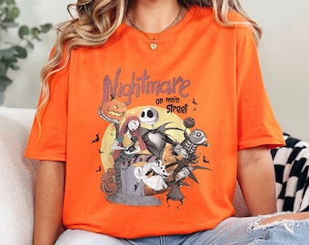 Nightmare Before Christmas Shirt, Jack and Sally Shirt, Disney Halloween Shirt, Nightmare on Main Street Shirt,Jack Skellington Shirt 483686