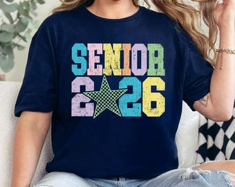 School Star Senior 2026 Shirt, Retro School Star Senior 2026 Graphic Tee, Graduation Gift Shirt, Senior Graduate Apparel, 485876