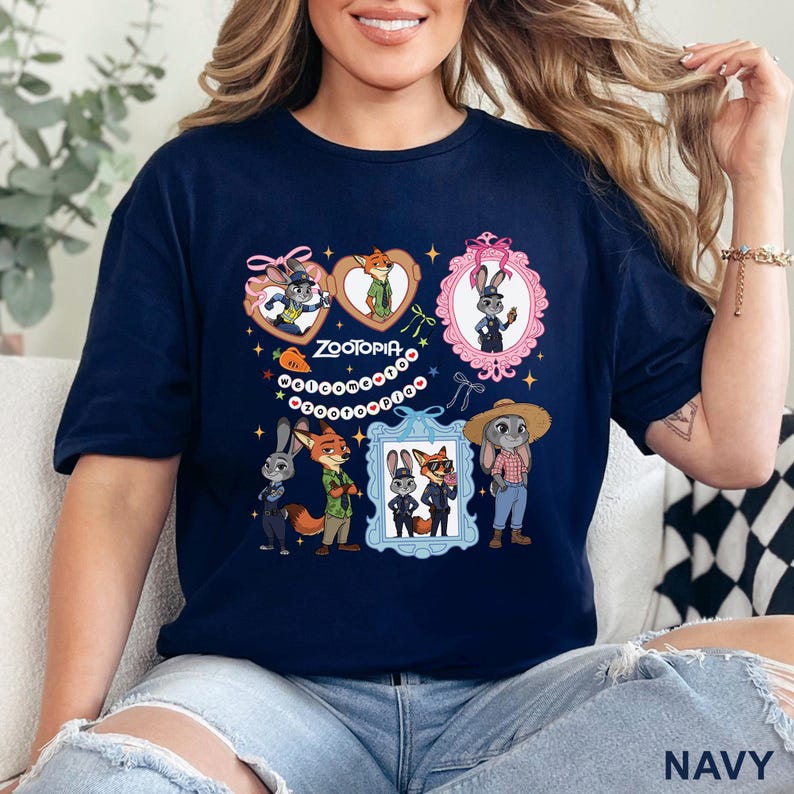 Camiseta Coquette Mirror de Zootopia, Judy Hopps y Nick Wilde, Bienvenidos a Zootopia Disney, Camiseta con medallón de Zootopia, 484536 imagen 10