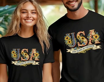 250 Years of Freedom Floral Shirt, America 250, Fourth of July Wildflower, USA Patriotic, Since 1776, 485776