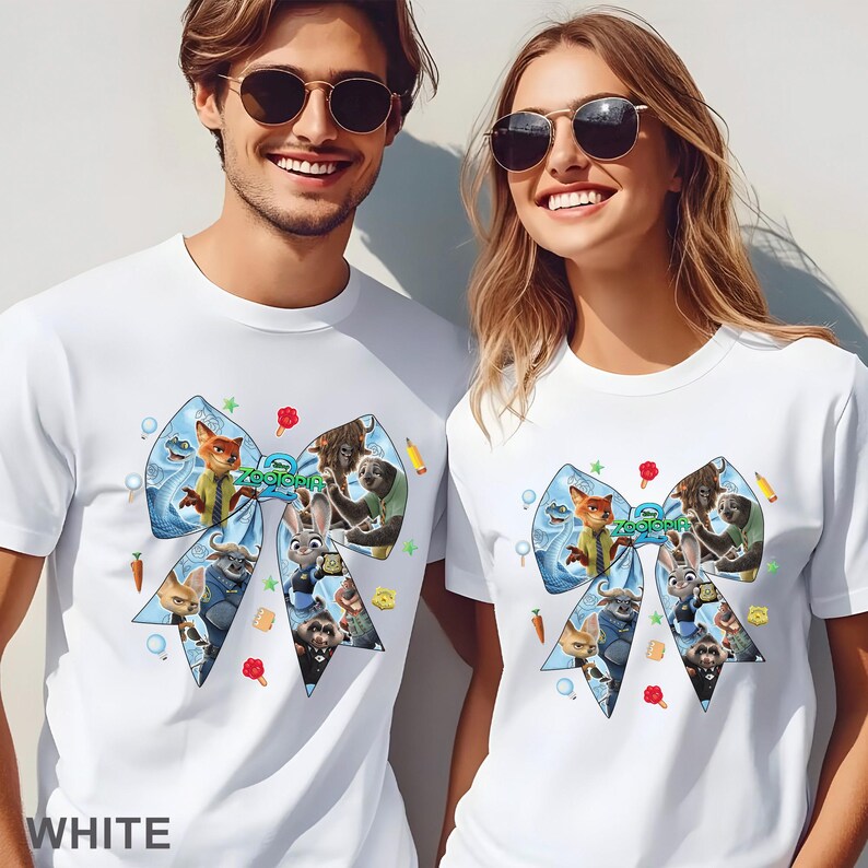 Zootopia 2 Coquette Bow Shirt, Zootopia 2 Disney Girls Trip, Coquette Disney Zootopia Characters, Disney Zootopia 2 Tee, 484534 afbeelding 2