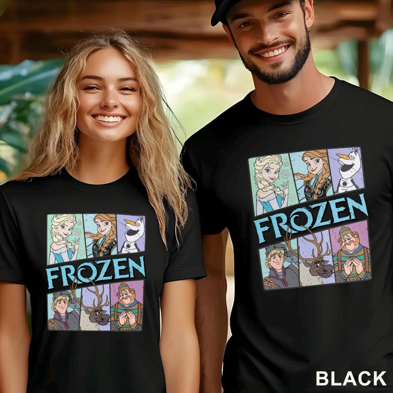 Frozen Shirt, Elsa Shirt, Disney Frozen Characters Tee, Frozen Olaf Shirt, Retro Frozen Shirt, Disney Princess Gift, Disney Gift, 482700 image 2