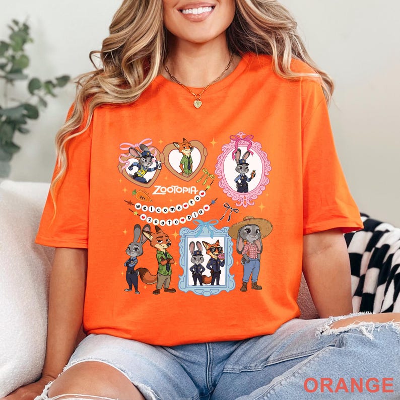 Camiseta Coquette Mirror de Zootopia, Judy Hopps y Nick Wilde, Bienvenidos a Zootopia Disney, Camiseta con medallón de Zootopia, 484536 imagen 12