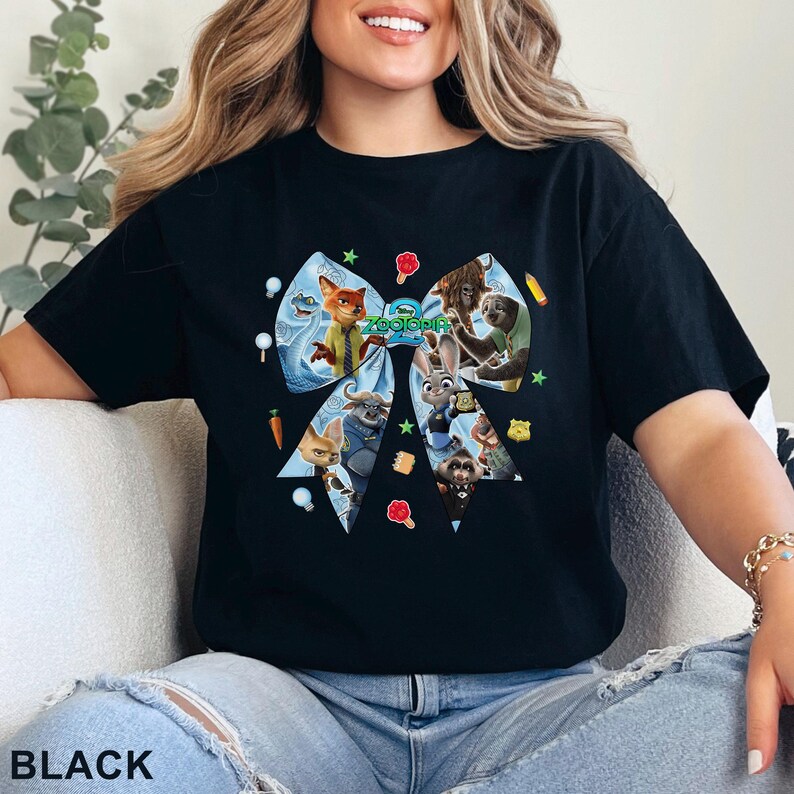 Zootopia 2 Coquette Bow Shirt, Zootopia 2 Disney Girls Trip, Coquette Disney Zootopia Characters, Disney Zootopia 2 Tee, 484534 afbeelding 5